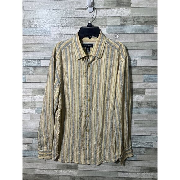 Men’s Jhane Barnes Dress Shirt Multicolored Silk Blend Size Medium - Picture 1 of 16